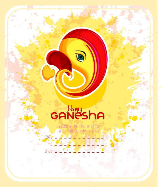 Illustratie van Lord Ganpati-achtergrond voor Ganesh Chaturthi-festival in India