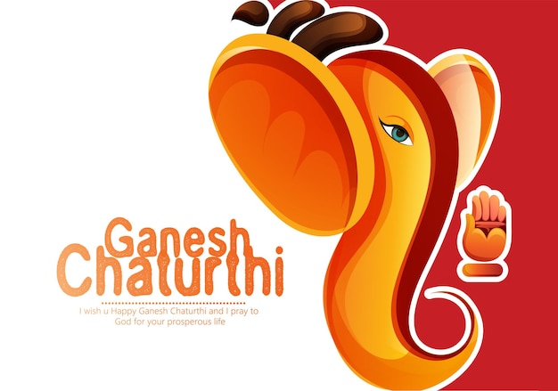 Illustratie van Lord Ganpati-achtergrond voor Ganesh Chaturthi-festival in India