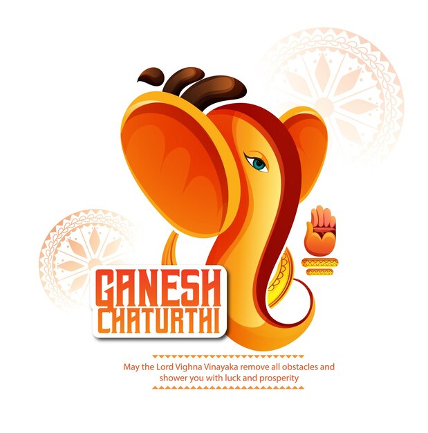 Illustratie van lord ganpati-achtergrond voor ganesh chaturthi-festival in india