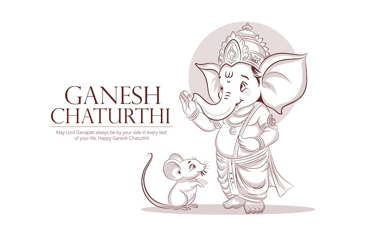 Vector illustratie van lord ganpati achtergrond voor ganesh chaturthi