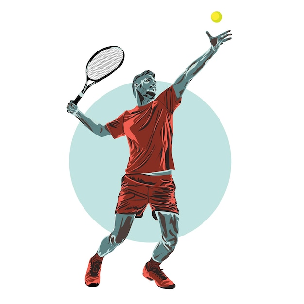 Illustratie Van Man Spelen Tennis Concept