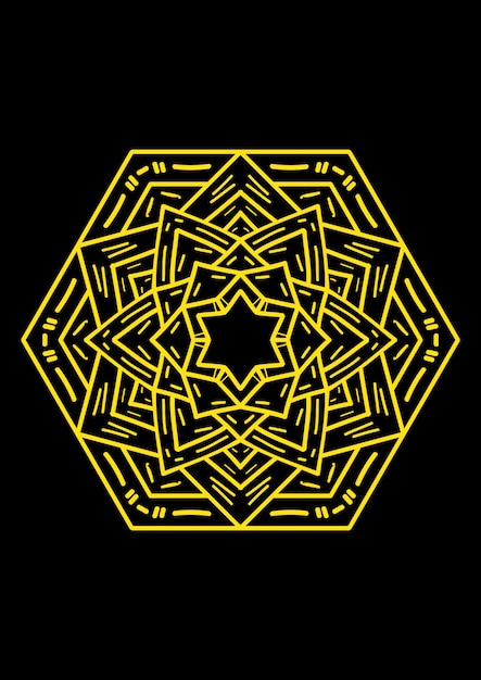 Illustratie van mandala-ontwerp met gouden lijnen