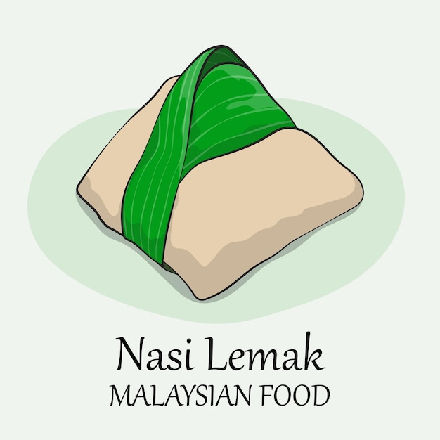 Illustratie van nasi lemak in vectorontwerp