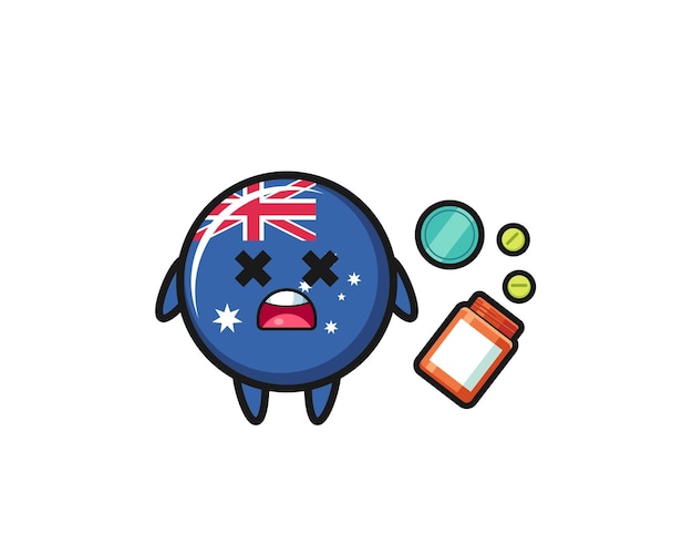 illustratie van overdosis australië vlag karakter