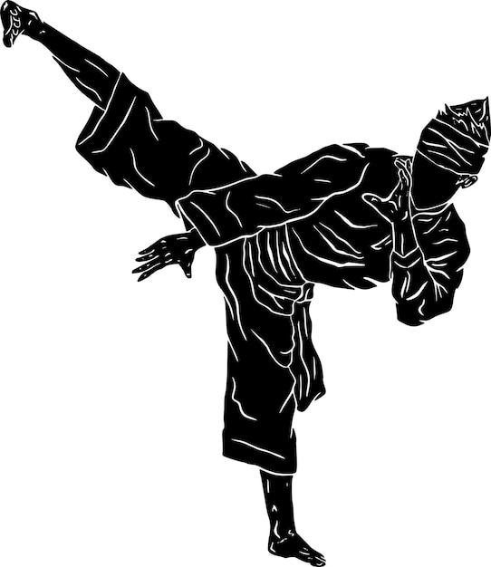 Vector illustratie van pencak silat vechter vector