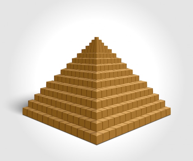 Vector illustratie van piramide op witte achtergrond.