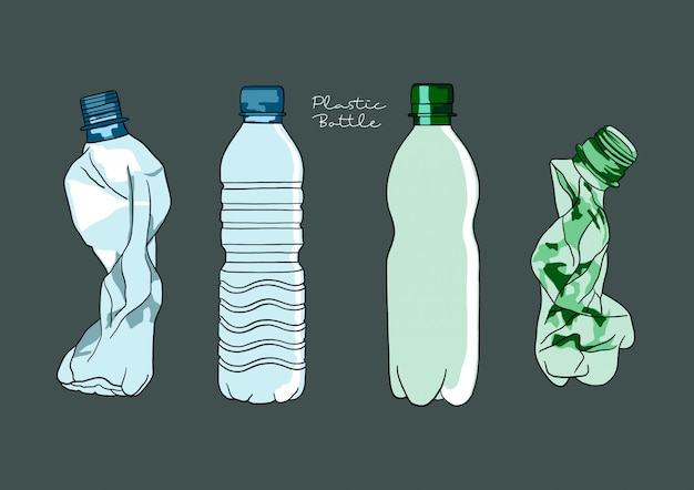 Vector illustratie van plastic flessen
