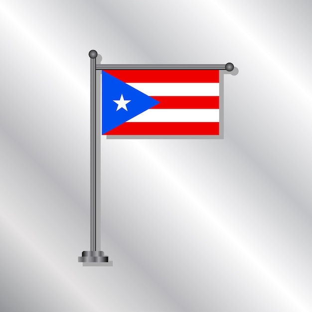 Illustratie van Puerto Rico vlag Template