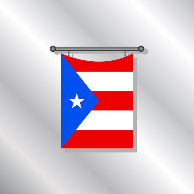 Illustratie van Puerto Rico vlag Template