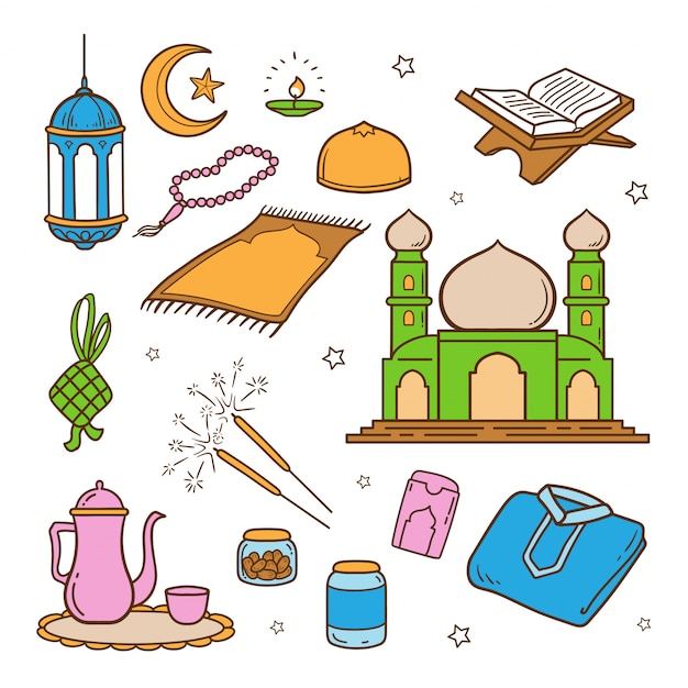 illustratie van ramadan doodle kleur