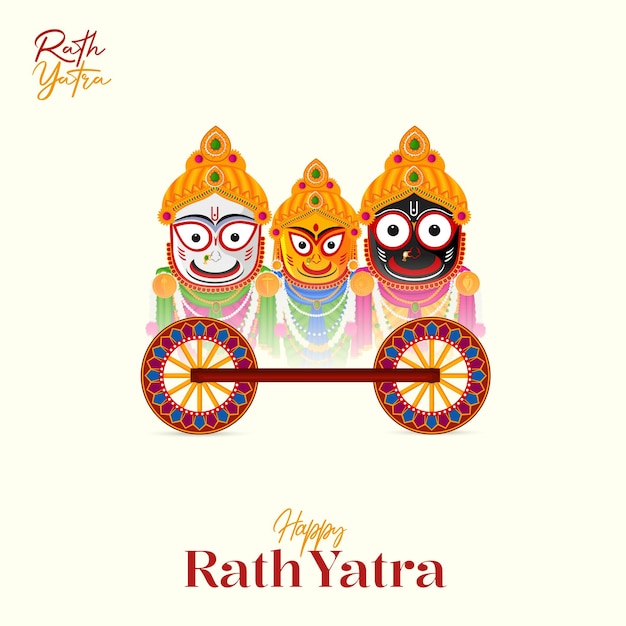 illustratie van Rath Yatra Lord Jagannath festival Social Media Post