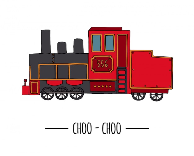 Illustratie van retro locomotief trein