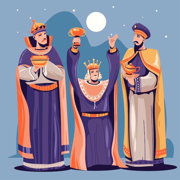 Illustratie van reyes magos is epiphany christian festival of happy three kings day