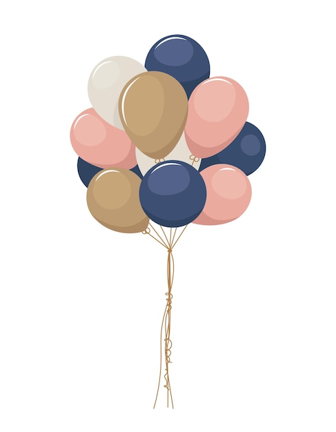 Vector illustratie van roze ballonnen geïsoleerd op witte achtergrond