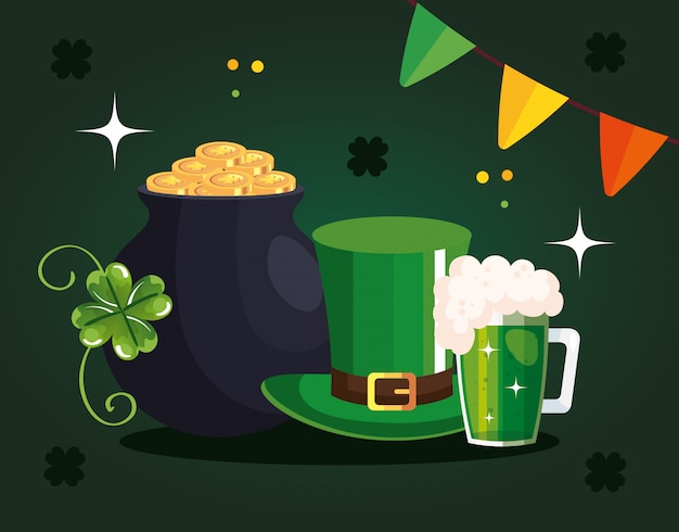 Illustratie van saint patricks day met decoratie