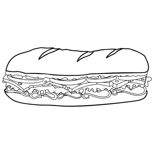 Illustratie van sandwich Ontwerpelement voor posterkaart banner flyer Vectorillustratie