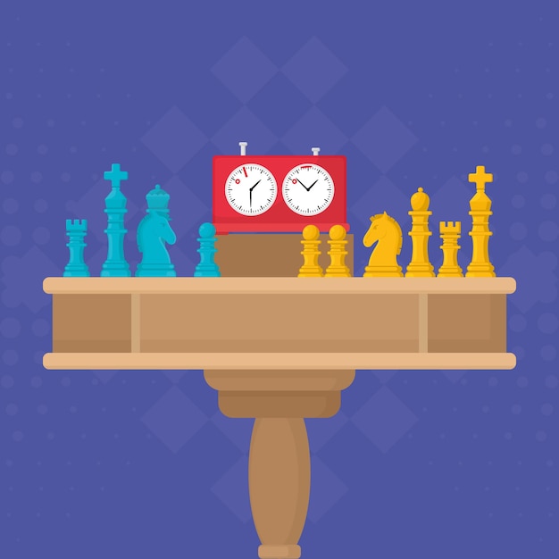 Illustratie van schaakspeltafel