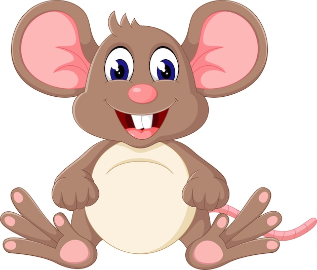 illustratie van schattige baby muis cartoon