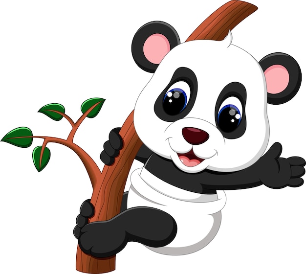illustratie van schattige baby panda cartoon