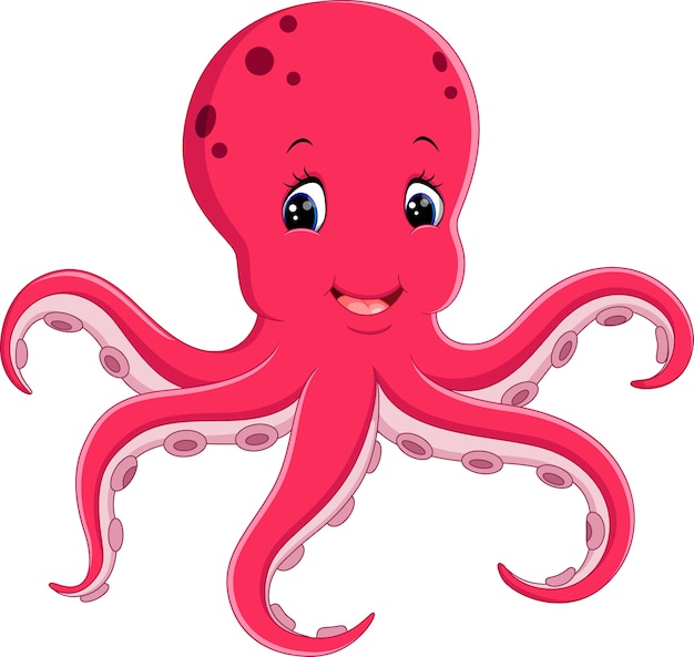 illustratie van schattige octopus cartoon