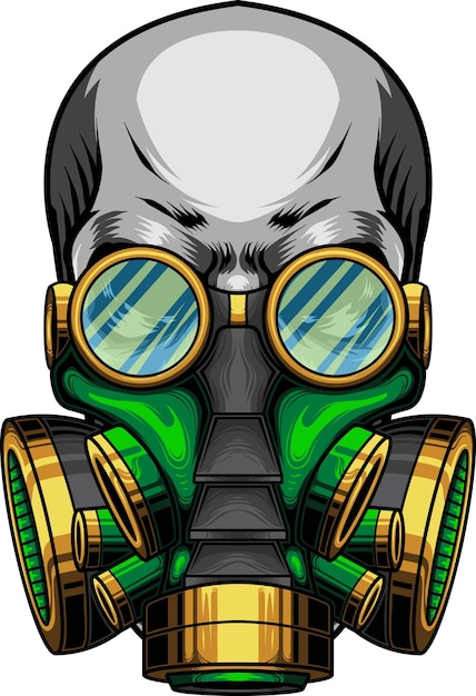 Illustratie van schedel en gasmasker met premium kwaliteit voorraad vector