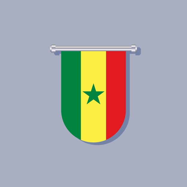 Illustratie van Senegal vlag Template