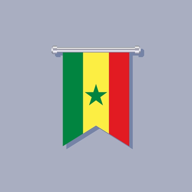 Illustratie van Senegal vlag Template