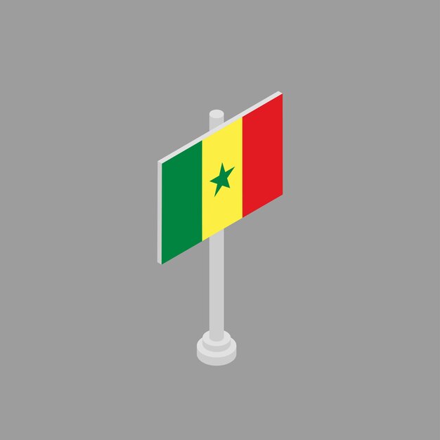 Illustratie van Senegal vlag Template