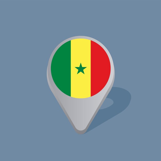 Illustratie van Senegal vlag Template