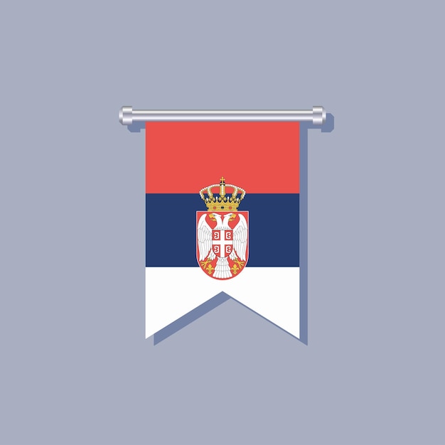 Illustratie van Servië vlag Template