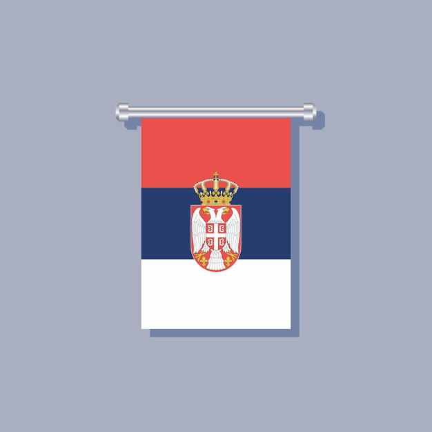 Illustratie van Servië vlag Template