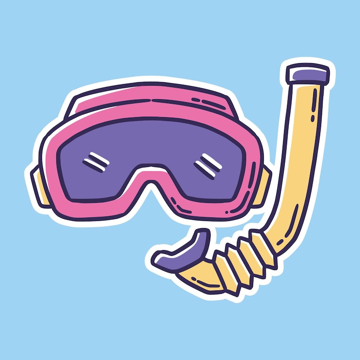 Vector illustratie van snorkelapparatuur voor leuke onderwater avonturen