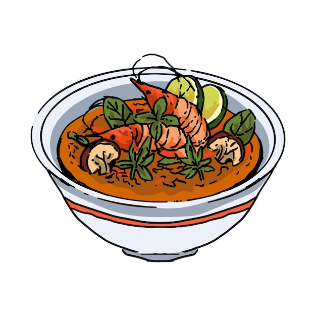 Illustratie van Thais eten