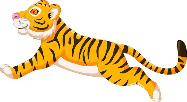illustratie van tijger cartoon poseren