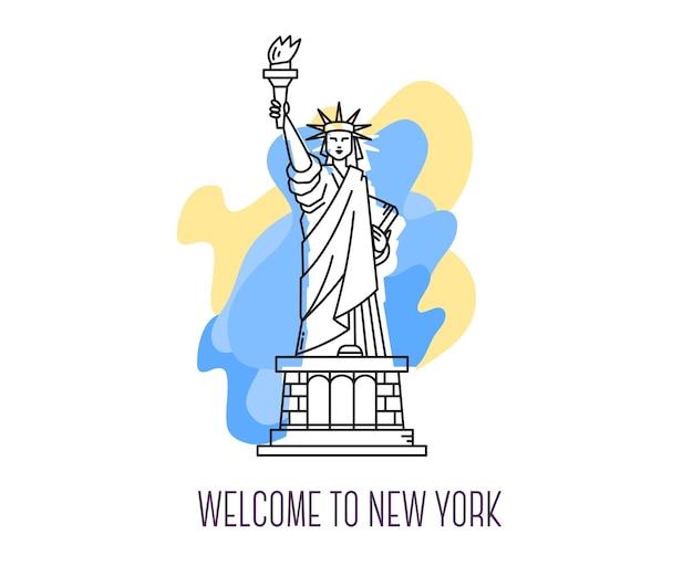 Illustratie van usa monument statue of liberty new york landmark