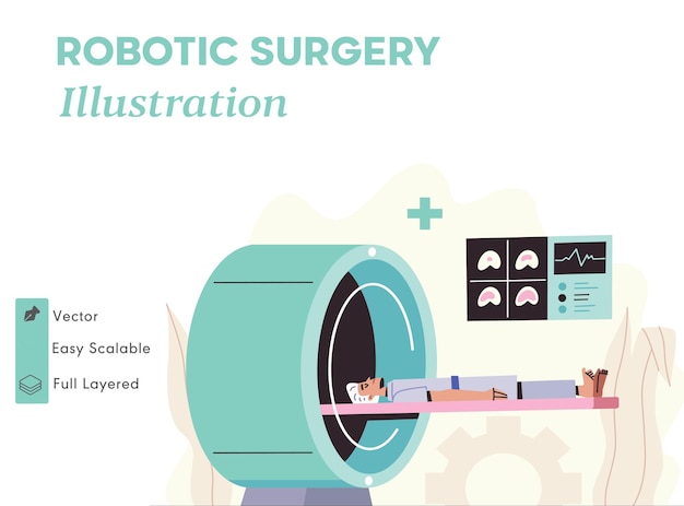 Illustratie van vectorrobotchirurgie