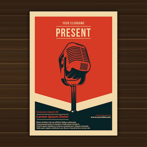 Illustratie van Vintage muziek evenement poster sjabloon