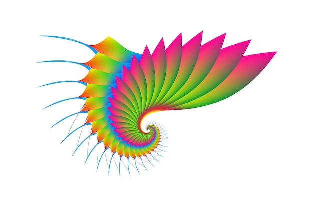 Illustratie van vleugels met kleurrijke gradaties met een abstract concept