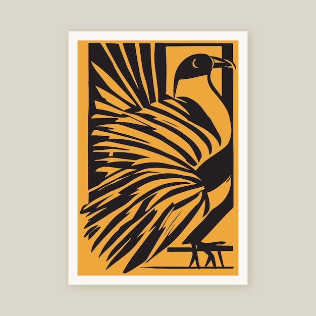 Illustratie van Vogel Kleurrijk Retro Vogeldier