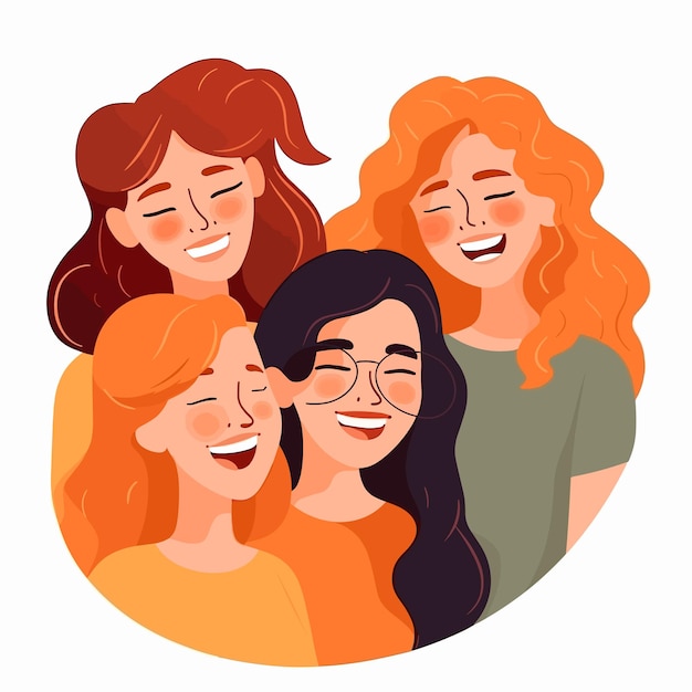 Illustratie van vriendenvrouwen die lachen