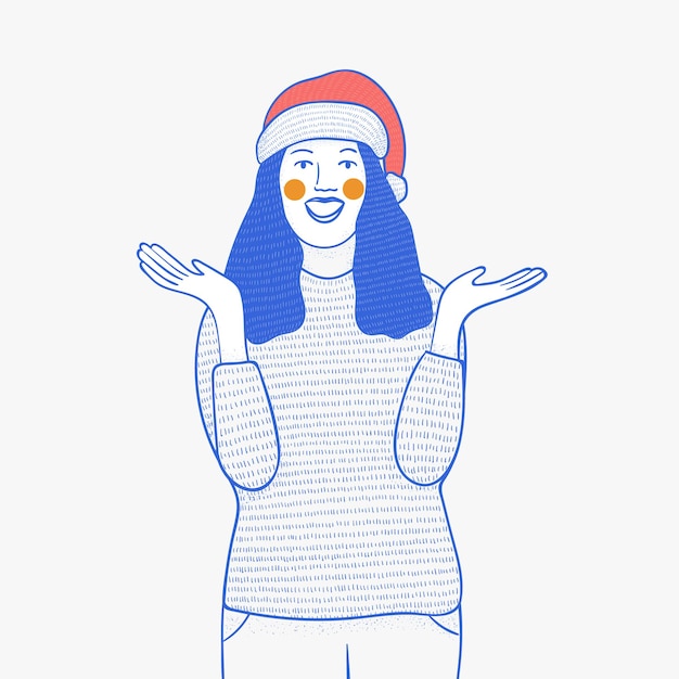 Vector illustratie van vrouwen vieren kerstdag