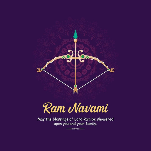 Illustratie van wenskaart voor ram navami een hindoeïstisch festival gevierd van lord ram