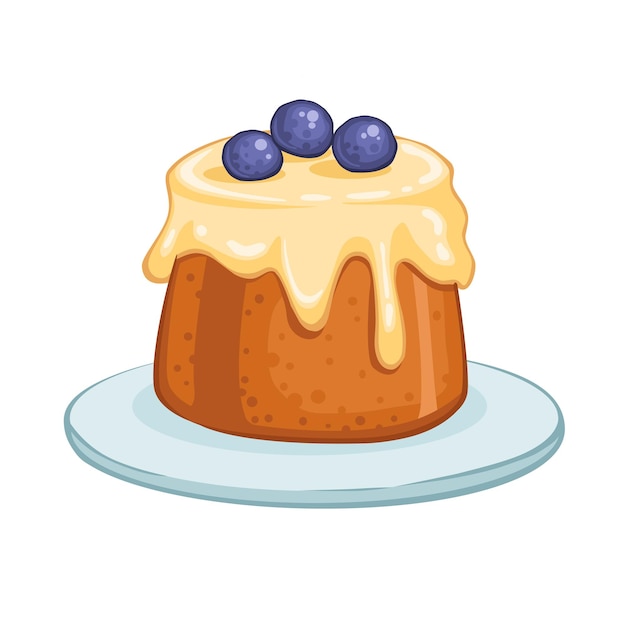 Illustratie van zoete gebakken geïsoleerde cakesreeks
