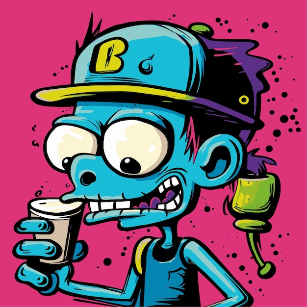 Vector illustratie van zombie drinken