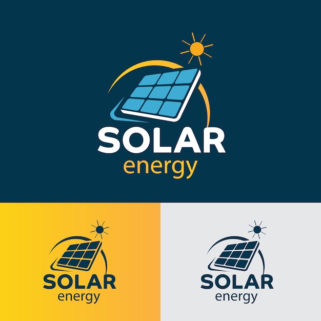 illustratie van zonnepanelen logo ontwerpsjabloon