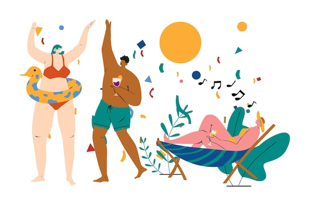 Vector illustratie van zwembadfeest