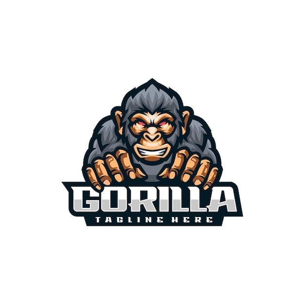 Illustratie Vector Gorilla ESport-logostijl