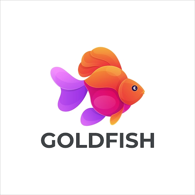 Illustratie Vector Gouden vis Gradiënt Kleurige stijl