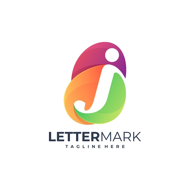 Illustratie vector grafische letter mark j kleurrijke logo sjabloon