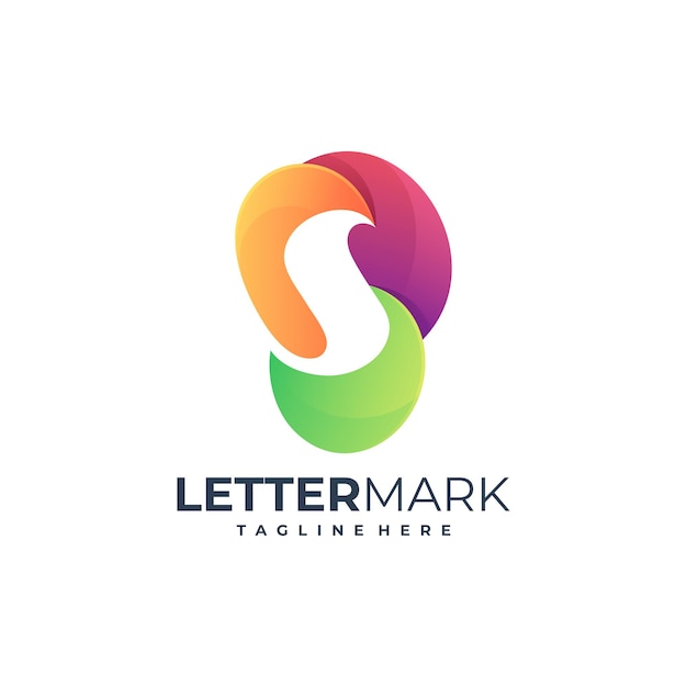 Illustratie vector grafische letterteken S kleurrijke logo sjabloon